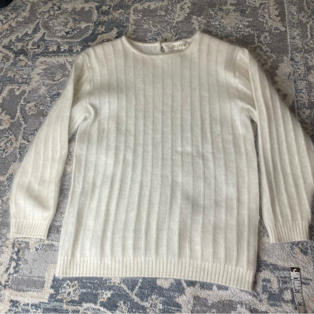 Belldini Soft Cream Knit Top Fuzzy